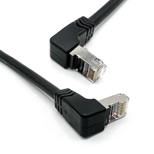 Personnalisé 90 °   Câble <span class=keywords><strong>Ethernet</strong></span> RJ45 à angle droit, gauche, droite, UTP FTP, mâle vers mâle, Cat6 Cat8, cordon de raccordement réseau, OEM ODM - Product Image 5