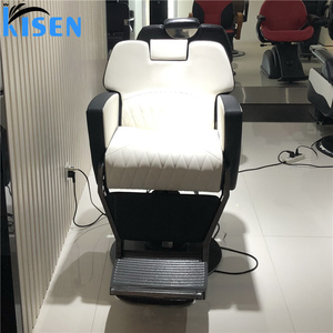 Silla de peluquería de alta gama KISEN para celebridades de internet, silla de barbero para peluquería, silla de barbero de cuero genuino para peluquería. - Product Image 1