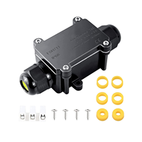 Boîtier de jonction étanche IP68 noir FSH711 pour extérieur, 2 voies, 5-15 mm, pour éclairage paysager et connexion de circuits électriques