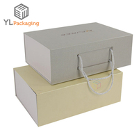 Maßgefertigte Hochwertige Elegante Premium-Marken Stoff-Aufbewahrungsboxen Zusammenklappbare Karton-Verpackung Faltbare Papier-Geschenkboxen mit Bandgriff