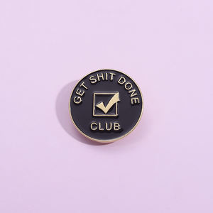 Get Shit Done Club Email Pin Grappige Zinnen Motiverende Teken Broche Revers Rugzak Badge Groothandel Sieraden Cadeau Voor Werknemer - Product Image 3