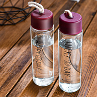 Bouteille d'eau en verre Borosilicate avec couvercle, 50 ml, Design à sublimation, style personnalisé, vente en gros
