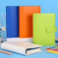 Carnet personnalisé à fermoir magnétique coloré, multifonctionnel, à feuilles mobiles, couverture en cuir PU imprimé, cadeau promotionnel pour événement
