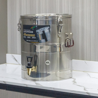 Conteneur en acier inoxydable de 40 L, baril isotherme commercial pour la conservation de l'eau et des aliments, avec robinet