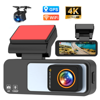 Caméra de tableau de bord 4K IPS à double objectif, enregistreur vidéo 2 canaux, compatible avec tous les modèles de véhicules, connectivité WIFI, GPS intégré, caméra embarquée avec 1 an de garantie