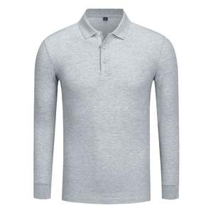 定制刺绣男式长袖翻领马球t恤大印花图案公司工作服高尔夫长袖马球t恤 - Product Image 2