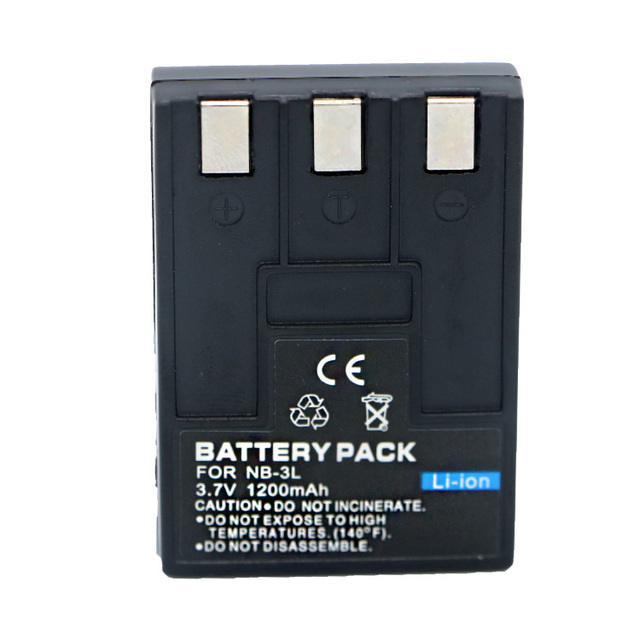 3.7V 1200mAh Black Applicable to Canon IXUS NB3L Battery Applicable to Canon Battery NB-3L Digital Camera Lithium Battery