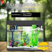 Chauffe-eau pour aquarium avec humidificateur intégré, aquarium en verre intelligent, écologique, de bureau, petit, ultra-transparent, pour usage domestique