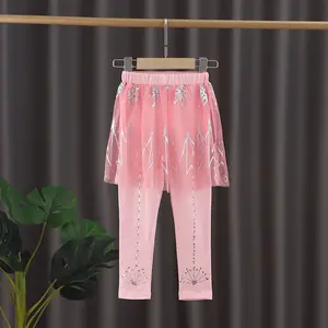 Leggings de algodón para niñas, ropa de primavera e invierno, estilo coreano, prendas exteriores ajustadas que combinan con todo, vestido de baile Hakama, pantalones, novedad de 2022