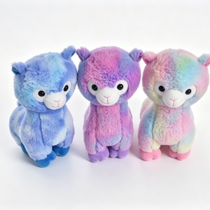 Trio de peluches lama pastel personnalisées, ensemble de jouets alpaca colorés, ensemble de peluches lama debout - Product Image 5