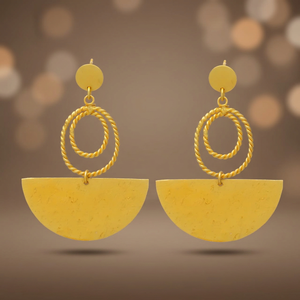 Pendientes de Piedras Preciosas Hechos a Mano en Acero Inoxidable, Estilo Boho Étnico, Chapados en Oro de 14K - Product Image 3