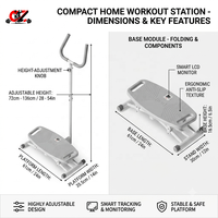Appareil de fitness 2-en-1 Ab Twister et Ski Machine pour la maison, entraîneur de gainage avec support télescopique réglable et bandes de résistance pour l'équilibre