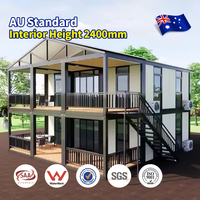 Maison conteneur préfabriquée extensible standard australien à installation rapide, 20 pieds, 40 pieds, 2, 3, 4, 5 chambres, villa mobile modulaire