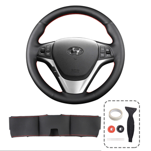Accessoires de voiture Décoration intérieure <span class=keywords><strong>Couvre</strong></span>-<span class=keywords><strong>volant</strong></span> en <span class=keywords><strong>cuir</strong></span> <span class=keywords><strong>à</strong></span> <span class=keywords><strong>coudre</strong></span> <span class=keywords><strong>à</strong></span> la main pour hyundai Genesis Coupe - Product Image 1