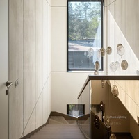 Escalier Duplex Personnalisé à Double Hauteur pour Villa, Salon, Salle à Manger, Appartement – Lustre Moderne Simple en Acier Inoxydable et Verre