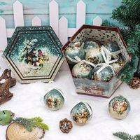 Ensemble de 14 boules de Noël pour découpage, décorations du Nouvel An, ornements suspendus, modèle 75 205L