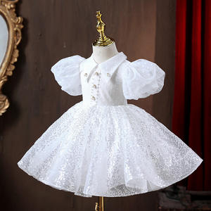 Nouvelle robe de fête d'anniversaire pour filles en tulle à paillettes de qualité supérieure avec boutons pour bébé de chez Aibaba Express - Product Image 4