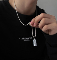 À la mode Simple en acier inoxydable allumable briquet collier pour hommes plaqué or hip-hop polyvalent pendentif Niche Design bijoux