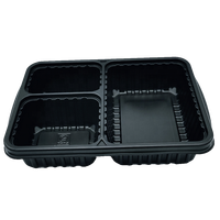 Boîte à lunch pour restauration rapide à 3 compartiments, emballage alimentaire en plastique thermoformé à emporter