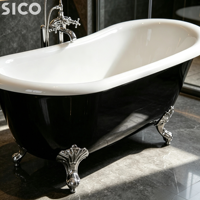 Vente flash - Baignoires autoportantes SICO pour adultes, luxe moderne, acrylique, 1,7 m, avec garantie de 5 ans