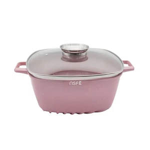 High Quality Marble Coating Pink Casserole Pot <strong>Kichen</strong> Accessories Diecast Aluminum Metal Kitchen <strong>Wear</strong> Non Stick Cookware Sets - Product Image 5