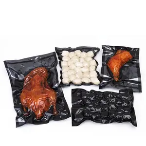 Sacchetti per alimenti sottovuoto richiudibili con termosaldatura stampati personalizzati sacchetto sigillante sottovuoto personalizzato nero per alimenti