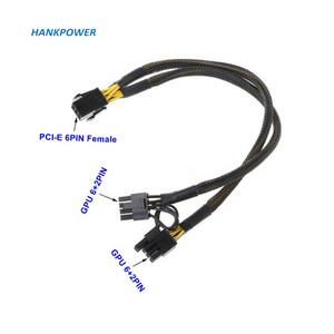 Örgülü PCI-E 6 Pin çift PCIe 8 Pin (6 + <span class=keywords><strong>2</strong></span>) pin PCI Express güç adaptörü GPU Splitter uzatma kablosu - Product Image 2