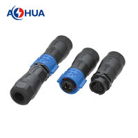 AHUA Vis Cosse 2 Broches 3Pin Round Aviation Plug M25 35A AC Power Assembly Cable Connector Quick-Locked Male Female Waterproof Plug