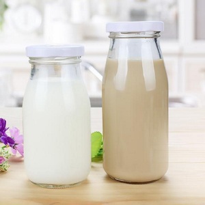 Wholesale <strong>200ml</strong> <strong>Milk</strong> Bottle 250ml 500ml Juice Glass Bottle for <strong>Milk</strong> 1000ml Round clear Beverageglass <strong>Milk</strong> Bottle with Cap - Product Image 6