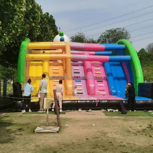 Alquiler de fiestas, puente inflable de aire para niños, Tobogán, carrera de obstáculos inflable, casa de rebote inflable de dinosaurio, carrera de obstáculos - Product Image 5