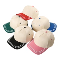 Casquette de baseball personnalisée à 5 panneaux en sergé de coton vintage bicolore, casquette de sport vierge avec logo brodé personnalisé, style hip-hop