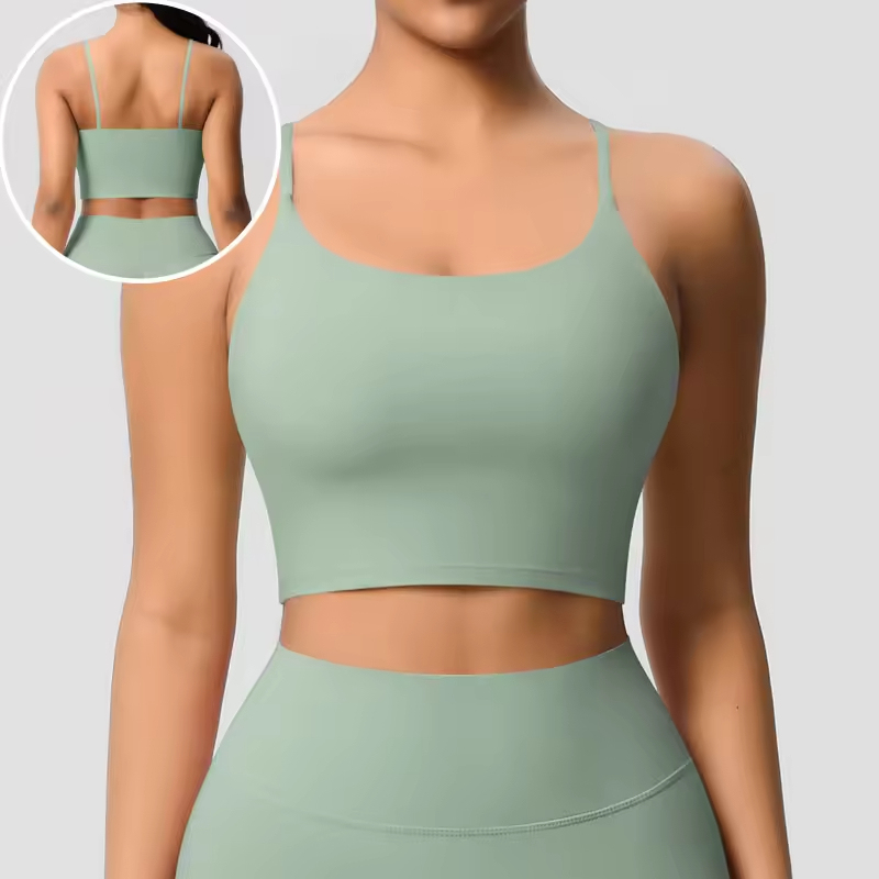 New Solid Lightweight Yoga Sports Bra for Women Breathable Quick Dry Four-Way Stretch Skinny Fit Underwear