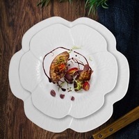 Assiette de Présentation Plate Irrégulière de Haute Qualité 6.5/8.5/10.5/13 Pouces en Porcelaine Fine pour Restaurant, Hôtel, Mariage – Vaisselle en Porcelaine Fine