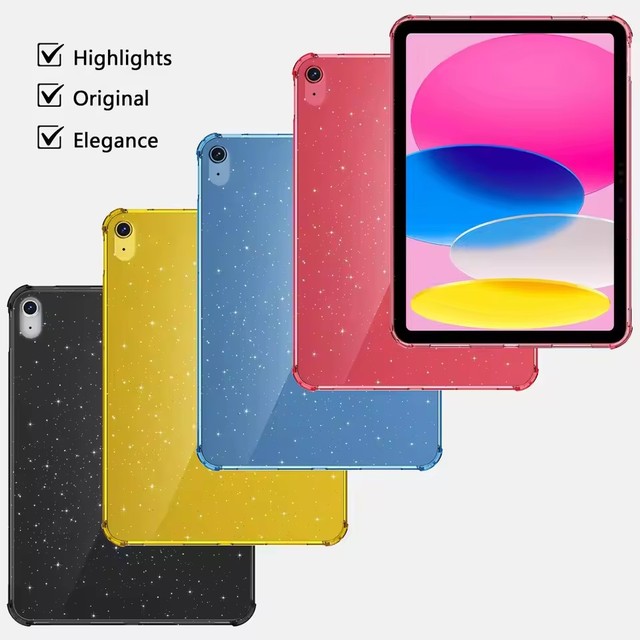 For Apple iPad Air Pro 9.7 10.2 10.9 11 (A16) 11th 10th 9th 8th 7th 6th 5th Generaion Shimmering Glittering Soft Silicone Case