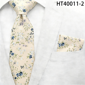 Corbatas de Algodón <span class=keywords><strong>Rosa</strong></span> Pastel para Hombre con Diseño Floral, Estampadas para Bodas, con Bolsillo, Juego de Corbatas OEM - Product Image 3