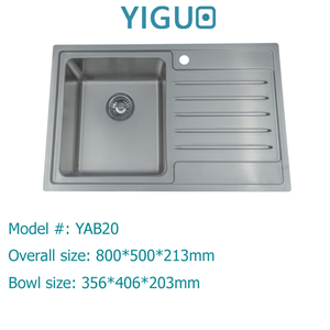 Lavello da <span class=keywords><strong>cucina</strong></span> a vasca singola popolare lavello da <span class=keywords><strong>cucina</strong></span> bianco spazzolato R25 moderno in acciaio inossidabile di grado 304 rettangolare 5 anni 114 / 90mm - Product Image 2