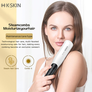 KSKIN Electric Hair Straightening <b>Comb</b> Ceramic Brush 3 <b>Heat</b> Settings Portable Negative Ion Hair Straightener - Product Image 2