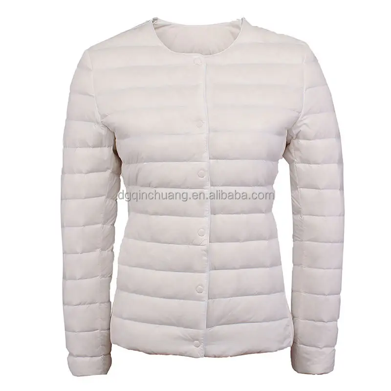 Winter warm down jacket customized white duck down filled down jacket for women
