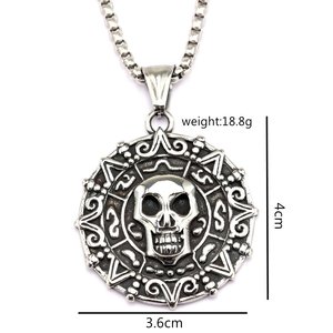 Collar con Colgante de Calavera de Acero Inoxidable Vintage, Amuleto Geométrico Unisex, Joyería de Halloween, Accesorio de Moda - Product Image 5