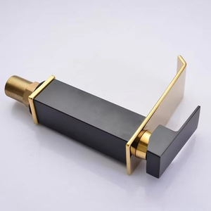 Robinet de douche thermostatique cascade de luxe en acier inoxydable noir et or, moderne, à poignée unique, pour lavabo de salle de bain, vente chaude - Product Image 5