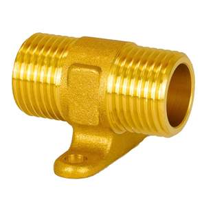 Conector de Montaje en Pared de 6 Puntos Totalmente de Cobre, Soporte Roscado Interno de 4 Puntos, Codo de 90 Grados, Mangueras de Plomería Directas - Product Image 1