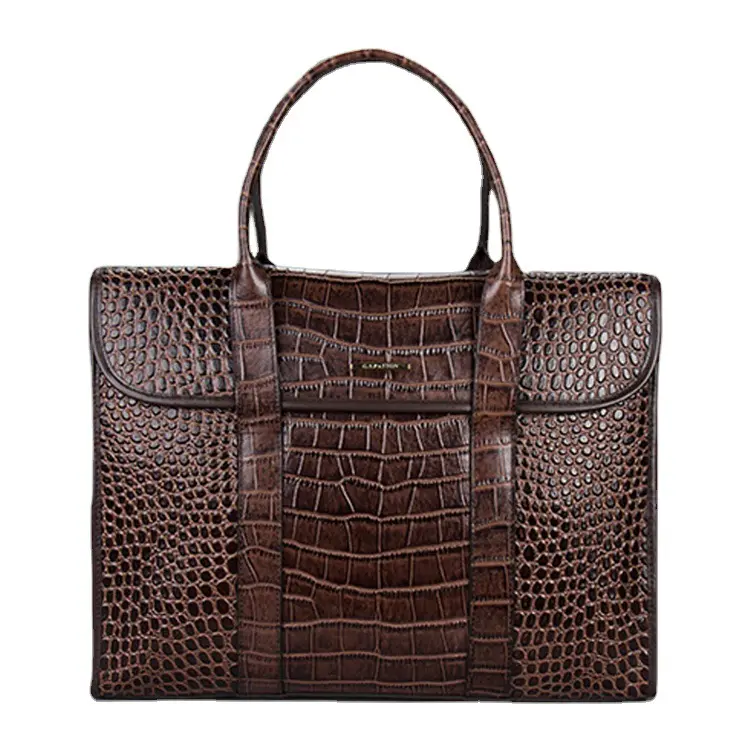 Мужская кожаная деловая сумка-Кроссбоди из крокодиловой кожи