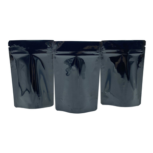 Sacs Mylar noirs personnalisés imprimés 3,5g de qualité alimentaire, transparents, à fermeture éclair, pour herbes biologiques mélangées, sachets refermables à fond plat - Product Image 2