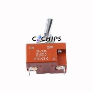 S1A Toggle Switch Through hole Component (THT) Switch Single Pole Single Throw 125V 30V Cylindrical Knob - Product Image 1