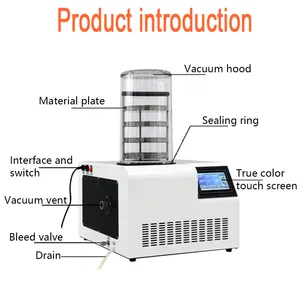 प्रयोगशाला टेबलटॉप खाद्य वैक्यूम फ्रीज ड्रायर मशीन खाद्य Dehydrator वैक्यूम फ्रीज ड्रायर