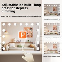 Miroir de maquillage de salle de bain éclairé par LED avec cadre en métal, design princesse, HD, avec ampoules