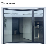 Ventana de Aluminio con Rotura de Puente Térmico, Tamaño y Color Personalizados, Doble Acristalamiento, para Diseño Arquitectónico