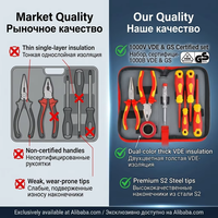 Kit d'outils à main isolés électriques professionnels 8 pièces 1000V VDE, comprenant pinces et tournevis, compatible OEM/ODM, pour électriciens domestiques et bricoleurs