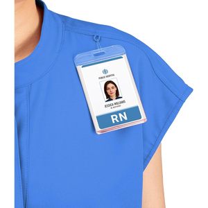 Medical Scrub Tops For Women Mandarin Collar Soft Stretch Sky Blue Relaxed Fit Hospital Uniforms - Product Image 5