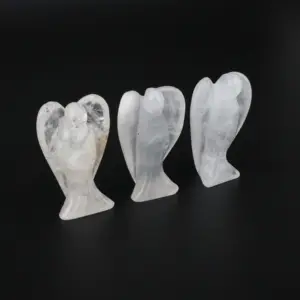 Natural Crystal Carved Polished Clear Quartz Angel Goddess Fengshui Reiki Crystals Trophy Healing Stones